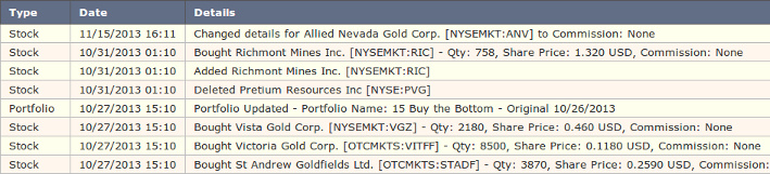 Portfolio History